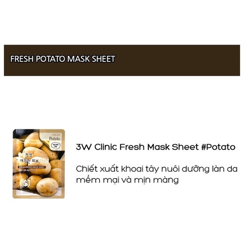mặt nạ chiết xuất khoai tây 3W Clinic Fresh Potato Mask Sheet 23ml X 1
