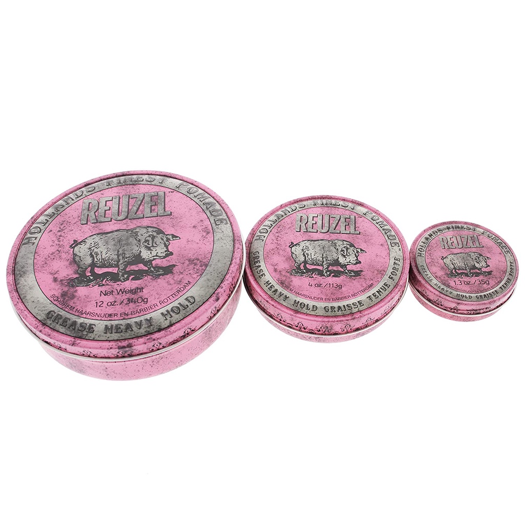 Sáp vuốt tóc Reuzel Pink Pomade - Pomade Gốc Dầu siêu giữ nếp, dưỡng tóc chắc khoẻ với sáp ong - 35gr / 113gr / 340gr