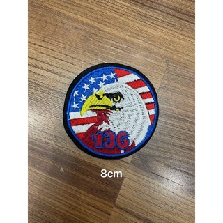 Patch vải ủi nhiệt hình thêu tròn đại bàng 136