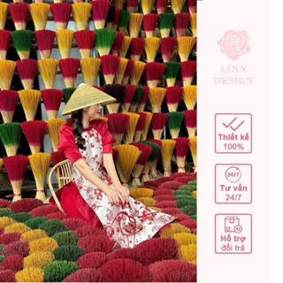  Chân váy Áo dài cách tân gấm Chi Hoạ by LINN design 