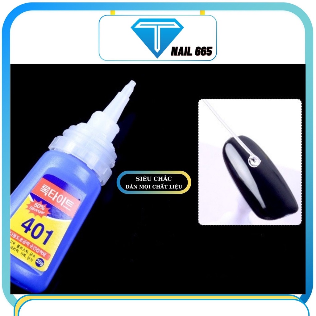 Keo 401 , Keo gắn móng đính đá siêu trắc, 20g
