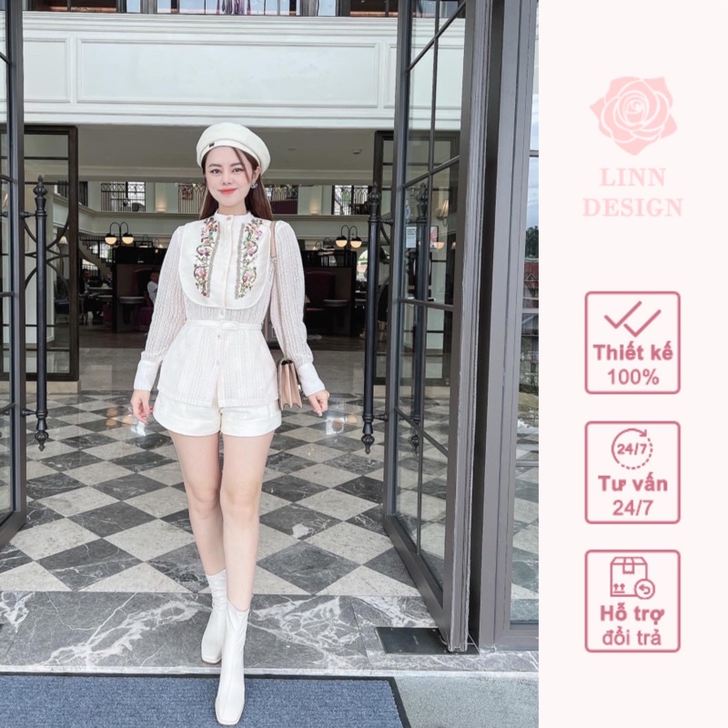 Set áo sơmi quần short tiểu thư Chika by Linn Design