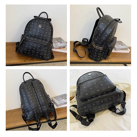 Mẫu Balo đi học chính hãng MOM hot trend 2023 dành cho Nam và nữ, Balo đi du lịch da mềm bền chống nước SCH215036