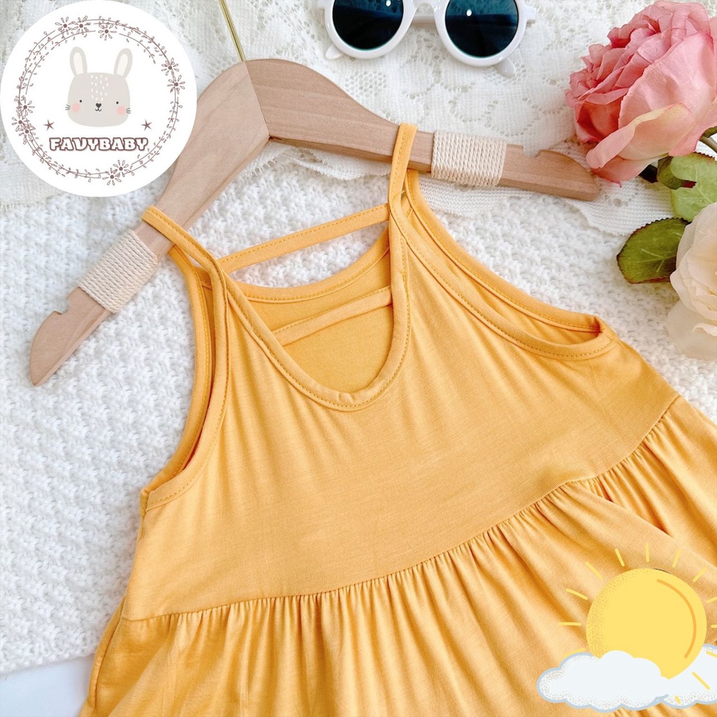 Váy Dây MINKY MOM Chính Hãng Bé Gái Vải Thun Lạnh Váy Xoè Trơn Xinh Xắn Cho Bé Đi Học Đi Chơi 0 1 2 3 4 5 Tuổi-Favybaby