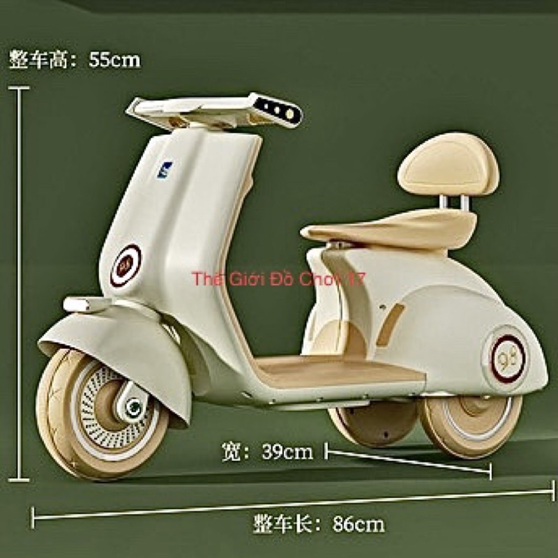 Xe máy điện trẻ em Q-916 kiểu dáng vespa cổ cực đẹp cho bé