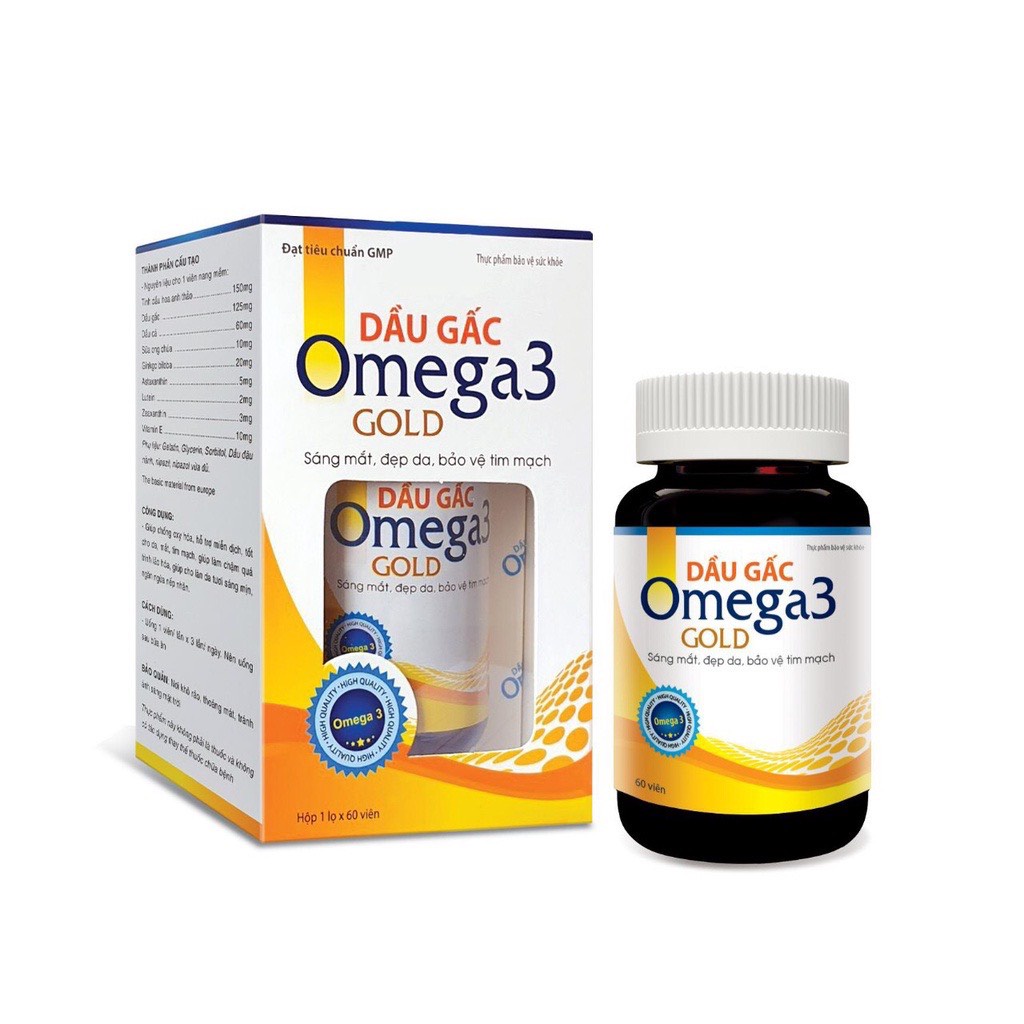 Dầu Gấc Omega 3 Gold tốt cho mắt hộp 60 viên