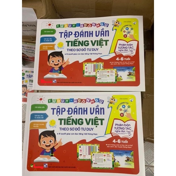 Sách - Tập đánh vần tiếng việt, Toán tư duy cho trẻ 4-6 tuổi (Combo 2 cuốn)