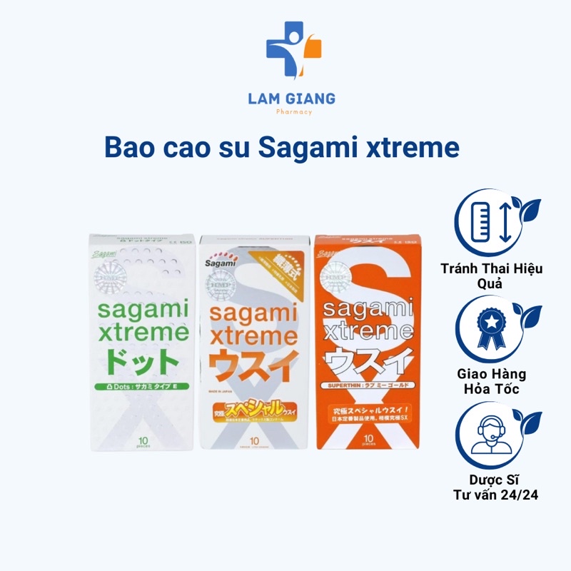Bao cao su Sagami Xtreme gân gai siêu mỏng kéo dài thời gian