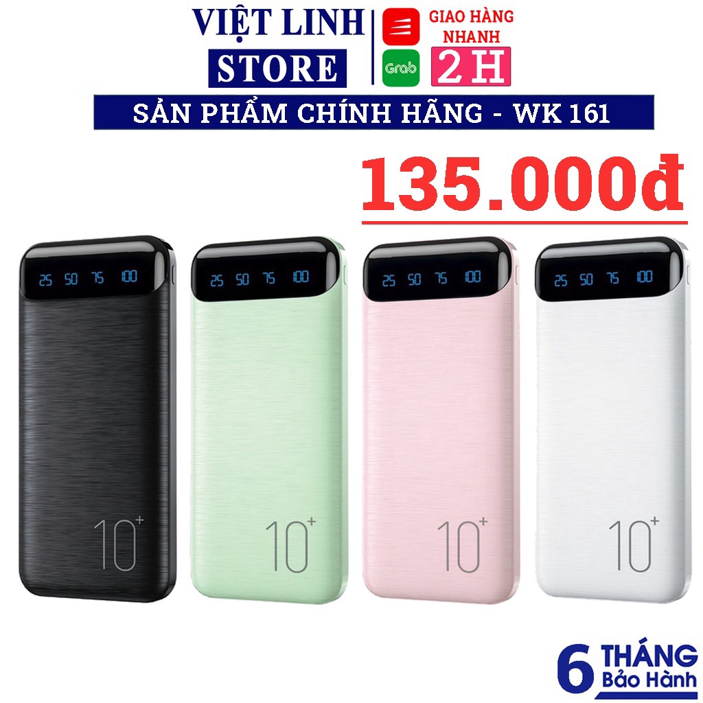Sạc dự phòng mini, pin dự phòng tích hợp màn hình Led dung Lượng 10000MAH-20000MAH WK-161