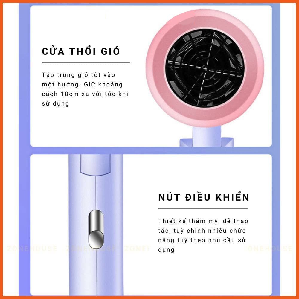 Set quà tặng 8/3 cho mẹ, người yêu, bạn bè, máy sấy tóc tạo kiểu DELIYA con vịt cute, DLY-2600 tím