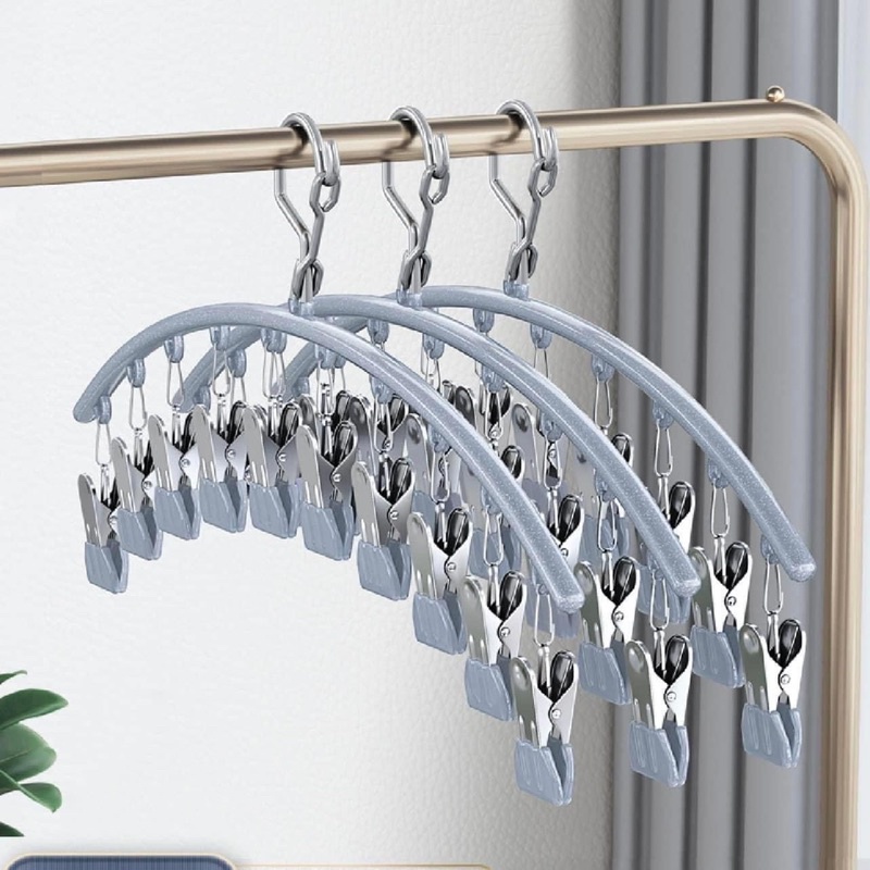 Móc treo đồ lót, móc kẹp treo quần áo 10 kẹp phơi đồ đa năng, gấp gọn,tiện dụng