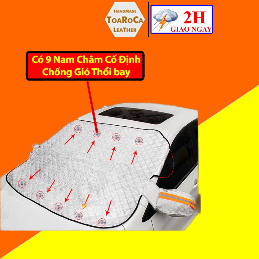 Tấm Che Nắng Kính Lái Ô tô 4 Lớp Cách Nhiệt Giảm Nắng Nóng Hiệu Quả Toaroca