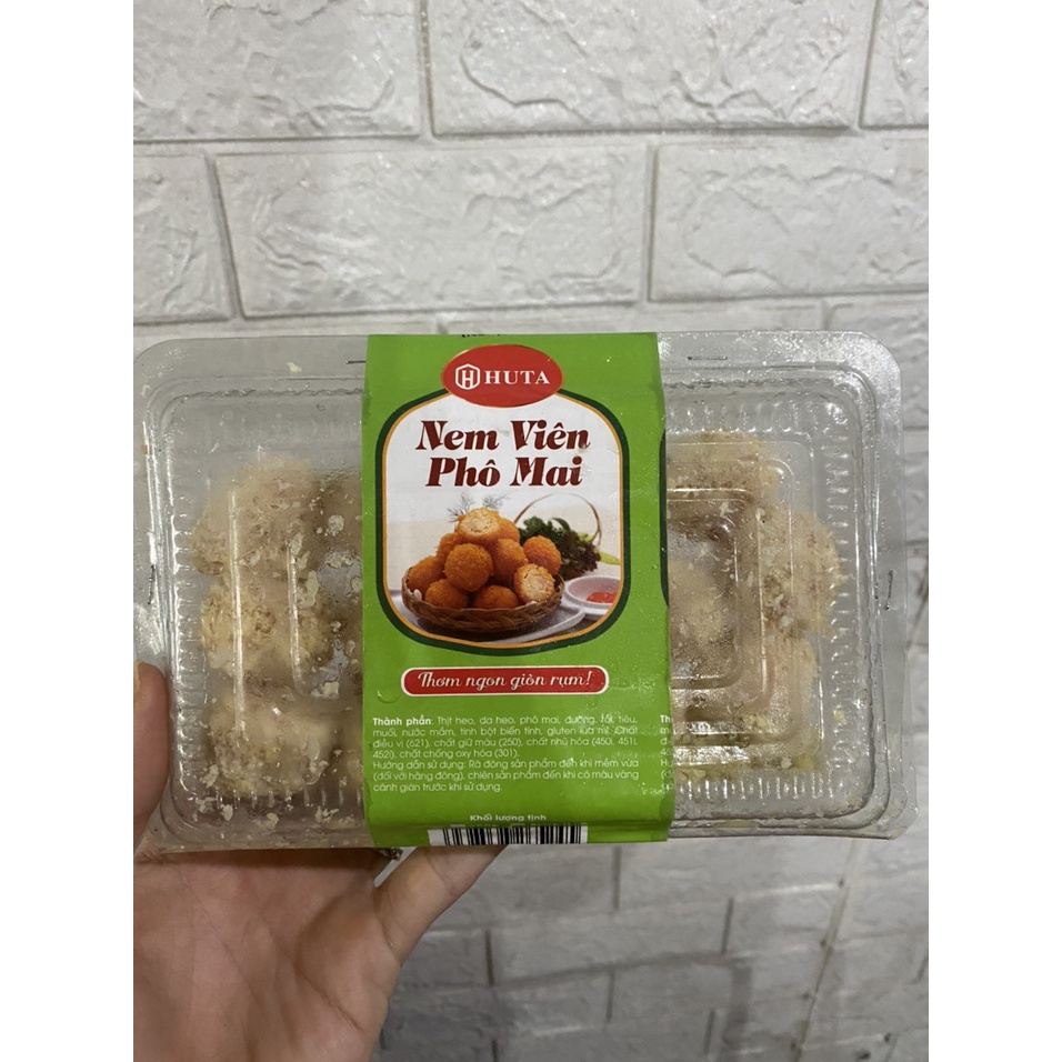 Nem Viên Huta Nem Chua Rán Nhân Phô Mai Kéo Sợi ❤️GIÁ SỈ❤️Hộp 12 Viên Chuẩn Cty Béo Ngậy Thơm Ngon