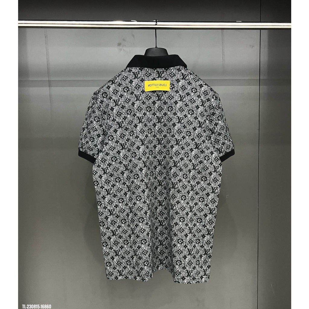 Áo phông nam LV hoa loang vàng,áo polo nam có cổ chất vải gai thoáng mát không xù không bai nhão mẫu hot mã LV02565