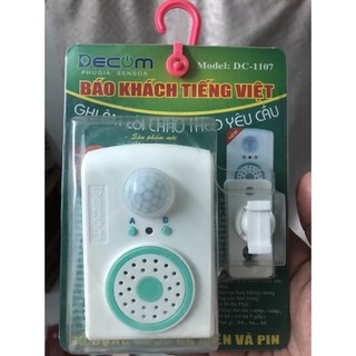 [CHÍNH HÃNG] CHUÔNG BÁO KHÁCH CẢM ỨNG CHUYỂN ĐỘNG GHI ÂM TIẾNG VIỆT DECOM