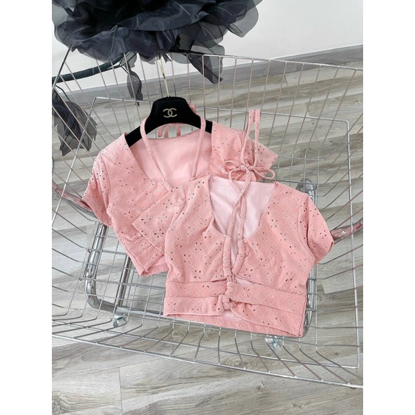 ÁO THÊU HOA NỔI RÚT DÂY