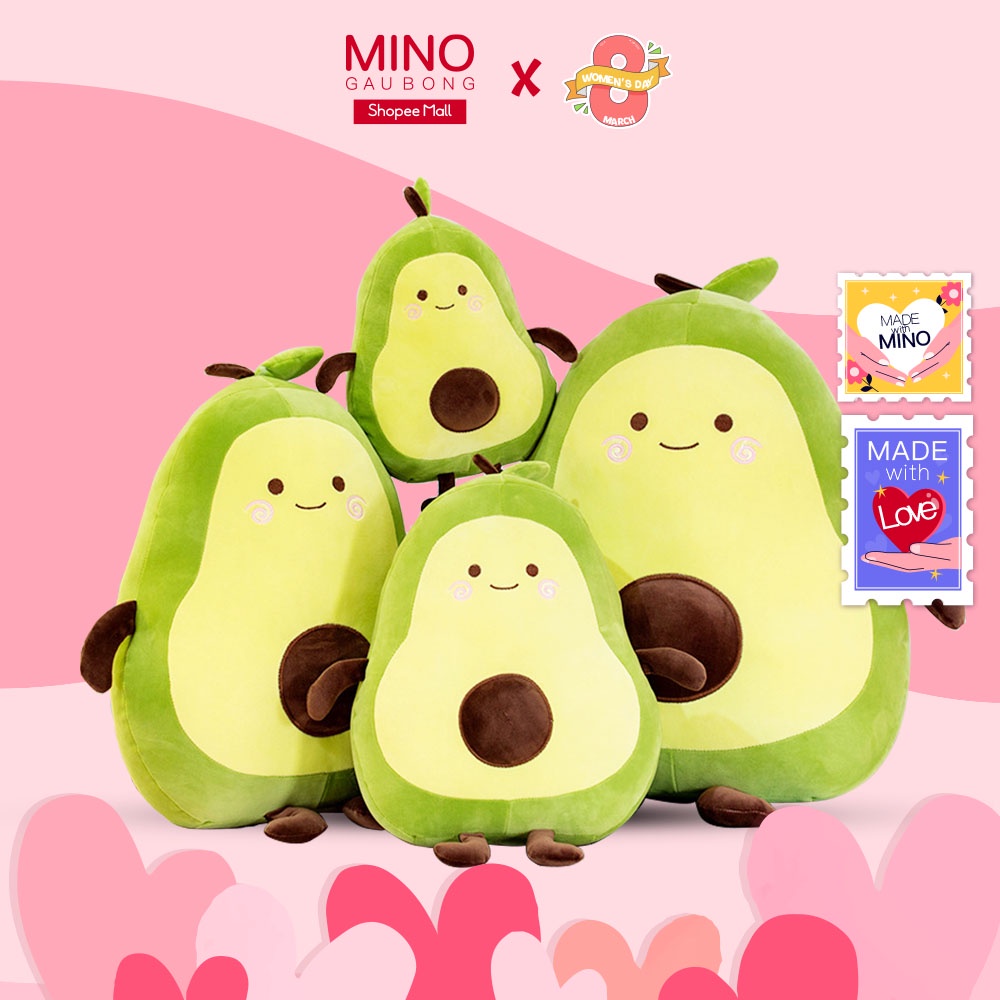 Gấu Bông Quả Bơ MINO STORE Trái Bơ Nhồi Bông Cute TH115