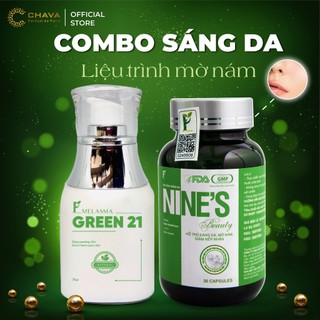 Combo viên uống và serum làm mờ nám da, giúp trắng sáng tặng độ đàn hồi tươi sáng cho da