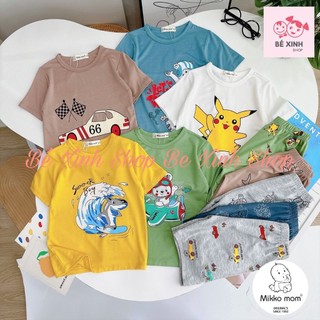 Bộ Quần Áo Cộc Tay Cho Bé Trai Bé Gái Mikko MomSet Bộ Quần Áo Ngắn Tay Thun Lạnh Mùa Hè Cho Bé Trai Gái CỘC BT