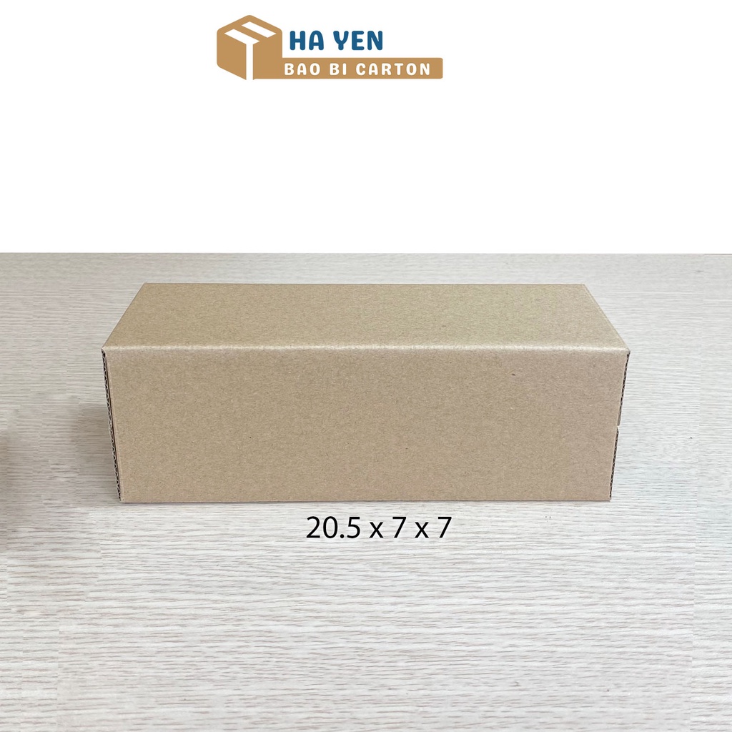 7x7x20,5 cm - Combo 100 hộp carton đóng hàng nắp dán 20.5 x 7 x 7 cm