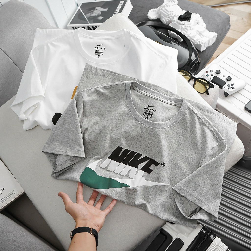 Áo thun thời trang thể thao, áo phông nam chất liệu cotton 4 chiều, logo in nổi cao cấp N23