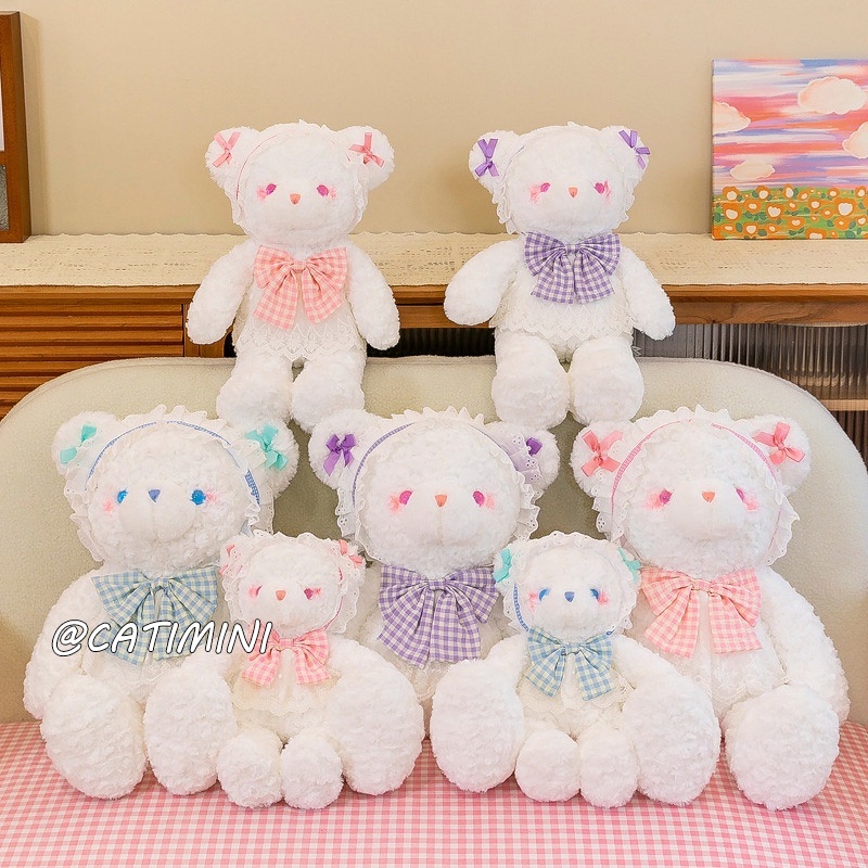 CATIMINI Thú Nhồi Bông Hình Chú Gấu Lolita Thắt Nơ Ruy Băng Dễ Thương