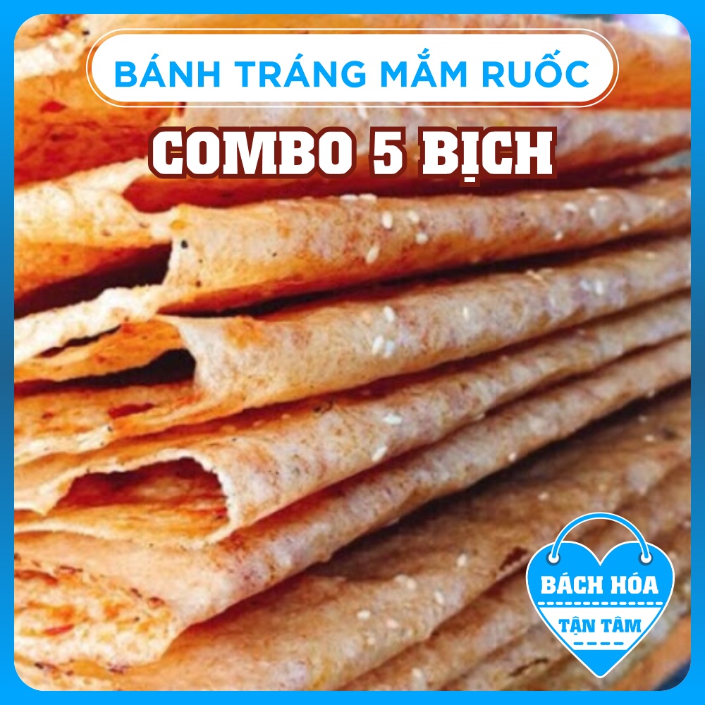 5 Bịch Bánh Tráng Mắm Ruốc Đà Lạt 1 Bịch 5 Cái 25cm - BT05 - Có Giấy Tờ An Toàn Vệ Sinh