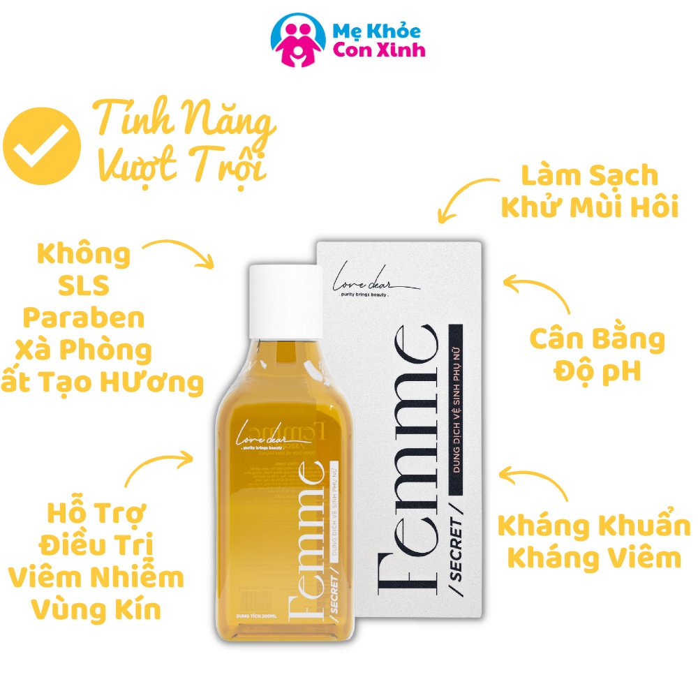 Dung Dịch Vệ Sinh Phụ Nữ LoveDear Dạng Gel Tinh Chất Thiên Nhiên, Khử Mùi Kháng Khuẩn - Chai 200ml