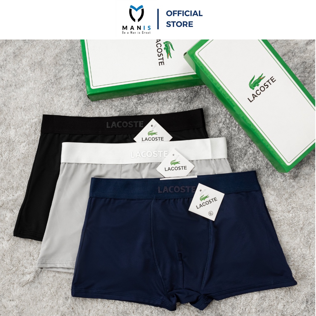 Set Quần Boxer Lacoste Nam 3 Màu, Đồ Thể Thao Nam MANIS SPORT