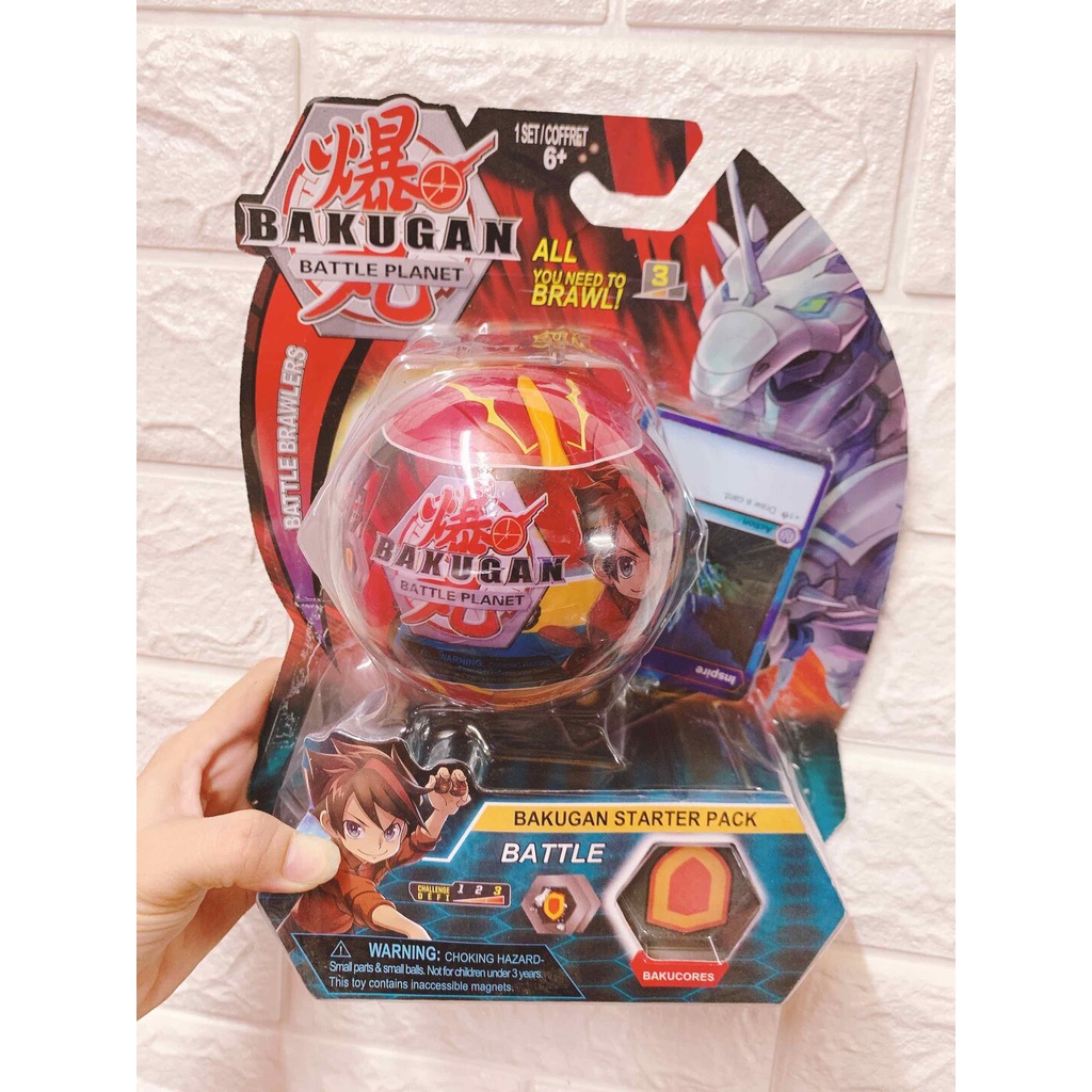 Đồ chơi Bakugan rồng đỏ lớn chuyển đổi 1 con lớn tặng kèm thẻ Bakugan và card core lục giác 2066 3-1