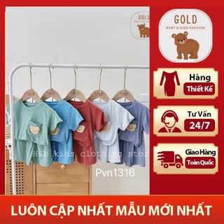 Sale bộ thun tăm lạnh gấu mềm mịn mát cao cấp goldkidsfashion