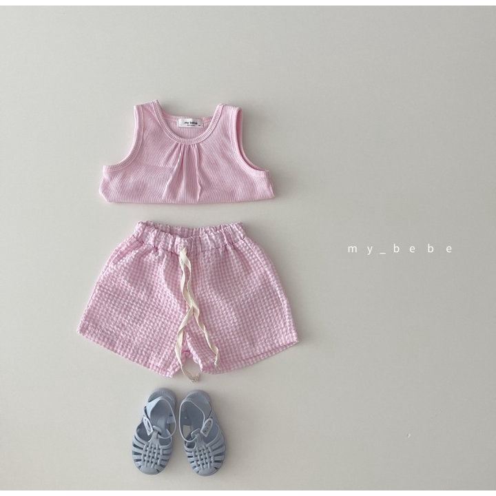 Bộ quần caro áo sát nách cho bé mùa hè NOZI 1185