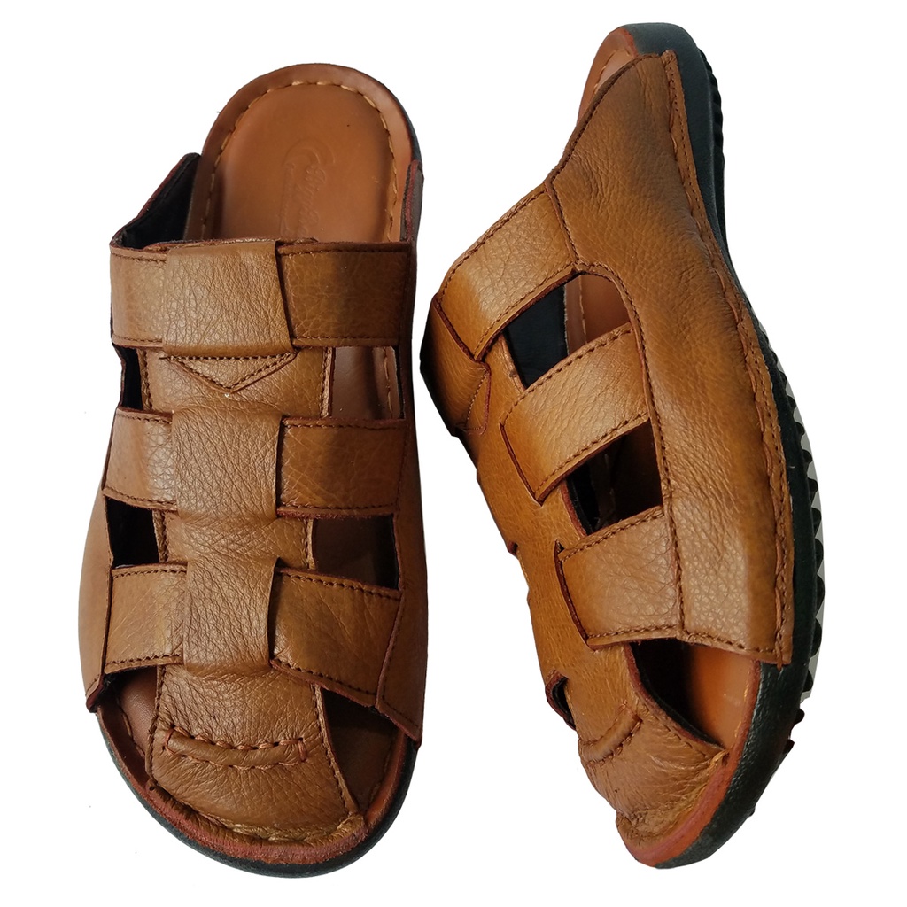 Dép Bít Mũi Nam Da Bò Thật BIGBEN Cao Cấp DN331