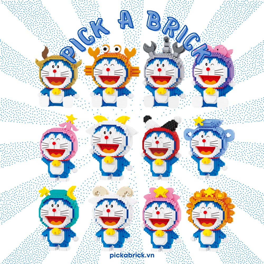 Đồ chơi lắp ráp Lego Doraemon cung hoàng đạo - Bộ xếp hình mô hình nhân vật doremon mèo máy thông minh NANOBLOCK