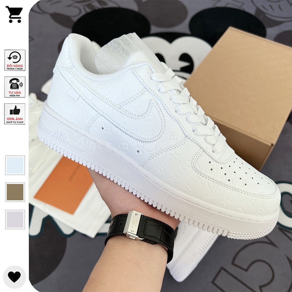 Giày Nike_Trắng LV AF1, Giày Air Force 1 LV Louis Vuitton Nam Nữ Hàng Đẹp Full Box Bill