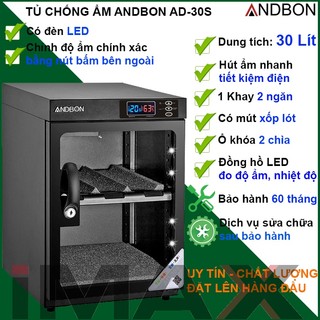 Tủ chống ẩm chính hãng 30 lít Andbon AD-30S
