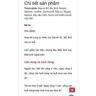 ( Bổ sung vitamin 3B( B1,B6,B12) Agineurin h100v