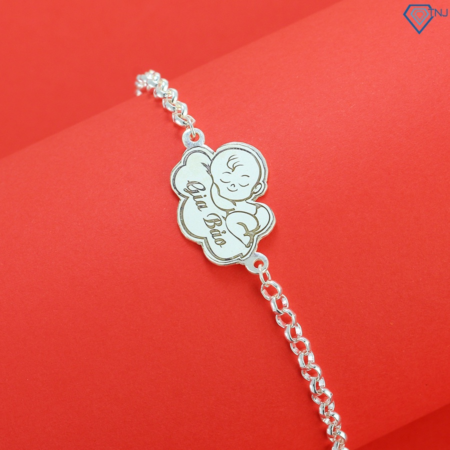 Lắc bạc trẻ em khắc tên theo yêu cầu LTT0103 - Trang Sức TNJ
