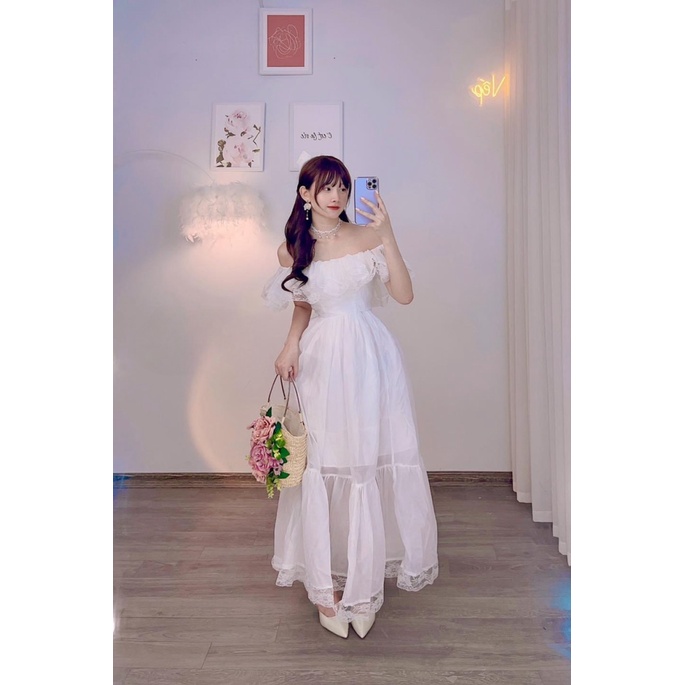 DÀNH RIÊNG CHO NÀNG - ĐẦM MAXI VOAN XỐP PHỐI REN XINH XẮN PHONG CÁCH NÀNG THƠ NHẸ NHÀNG NỮ TÍNH - UP SHOP VALENTINA