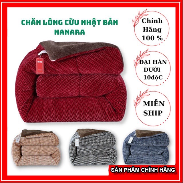 Chăn lông cừu Nhật Bản Nanara 4kg chính hãng, chăn đại hàn siêu ấm