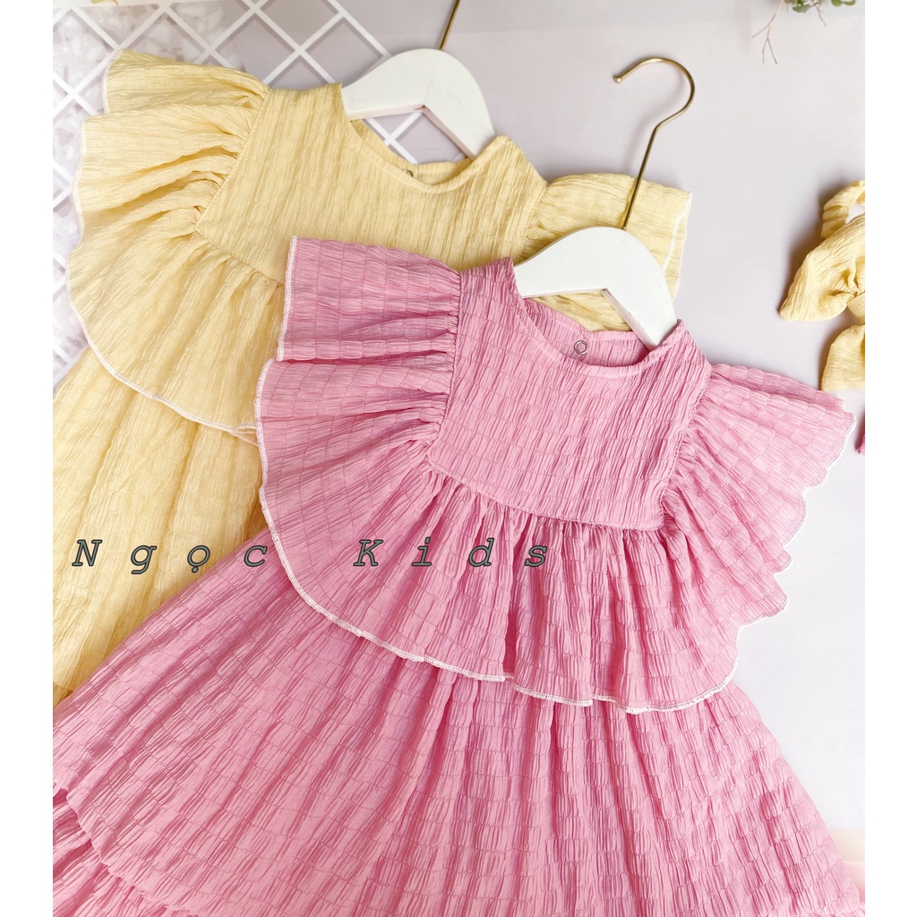 Váy xòe công chúa cho bé gái,Váy bé gái babydoll chất liệu xốp tơ cao cấp cho bé size 7-20kg