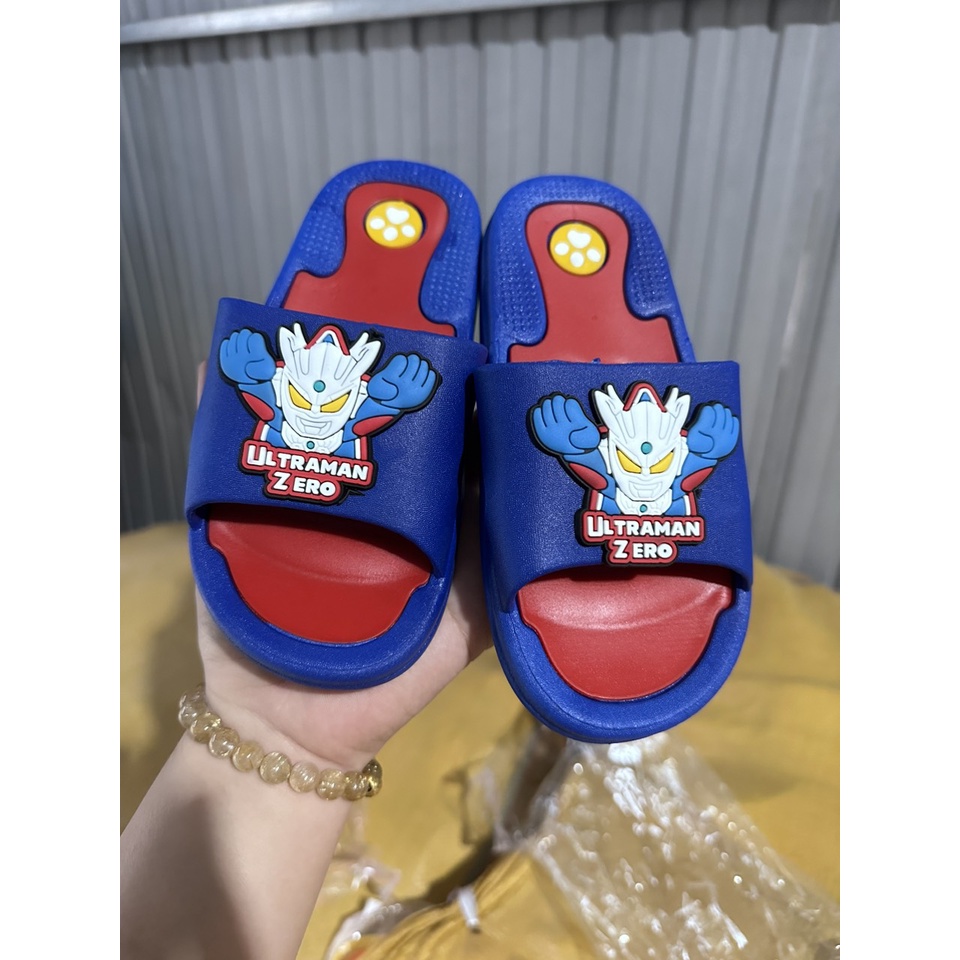 Dép siêu nhân ultra men bé trai đế nhựa dẻo in 3d dễ thương cho bé từ 2-7 tuổi