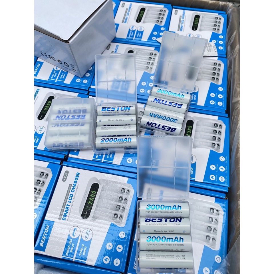 Pin sạc AA Loại 2000mAh và 3000mAh BESTON cho micro Karaoke, đồ điện tử