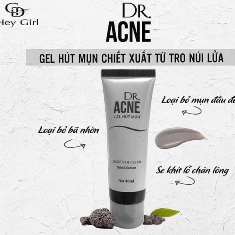 Gel Lột Mụn Đầu Đen- DR.ACNE - Hút sạch mụn cám, mụn đầu đen. Thải độc chì- Sáng da