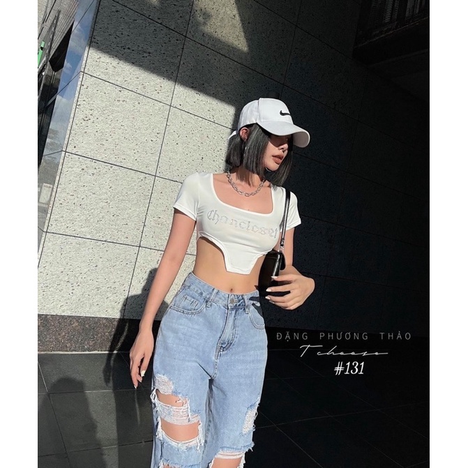 Quần baggy jean rách nhiều, mã 131