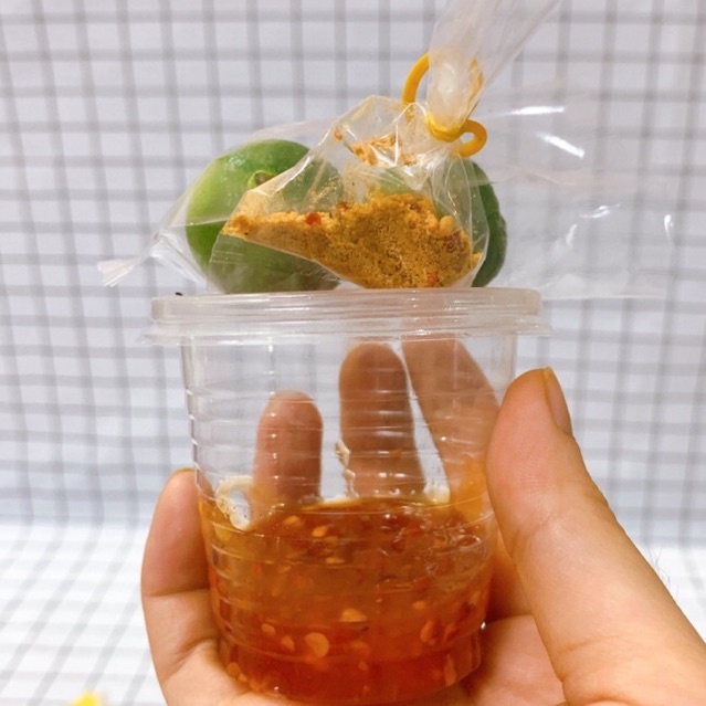 Bánh tráng phơi sương sốt sate ớt rim