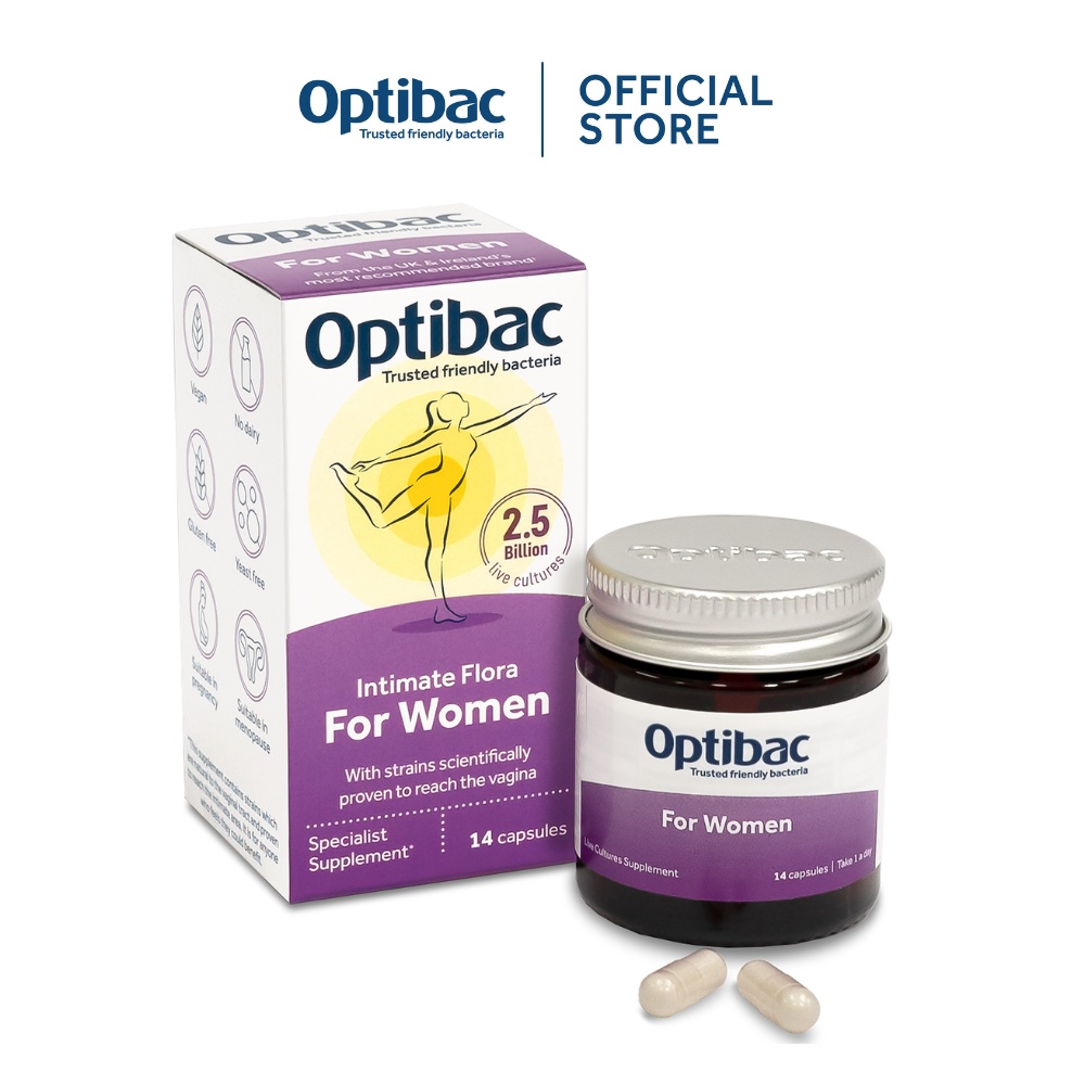 Men vi sinh dành cho phụ nữ Optibac Probiotics For Women, ngăn ngừa viêm phụ khoa, nhiễm trùng đường tiết niệu( Hộp 14v)