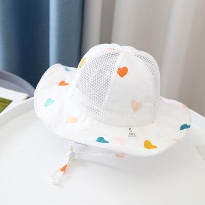 Mũ nón rộng vành chống nắng có lưới và quai buộc thời trang mùa hè sành điệu cho bé 1-4 tuổi