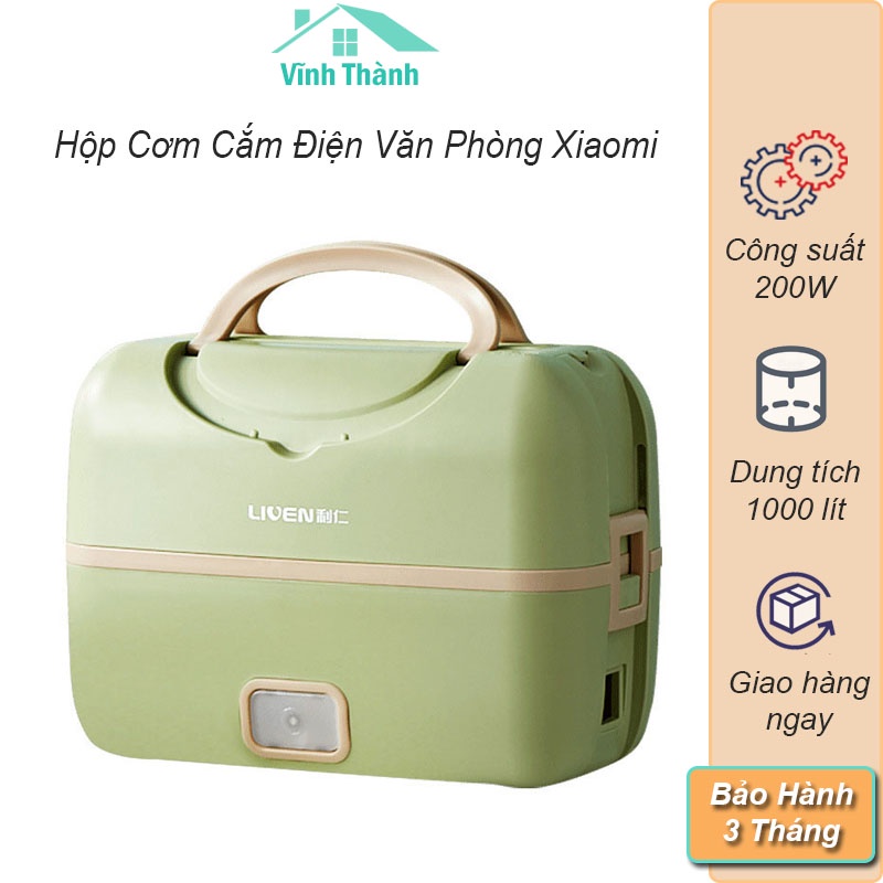Hộp Cơm Cắm Điện Văn Phòng Xiaomi LIVEN - Hộp Cơm Điện Đa Năng Là Chín Bằng Hơi Nước Dung Tích 1 Lít - BH 6 Tháng