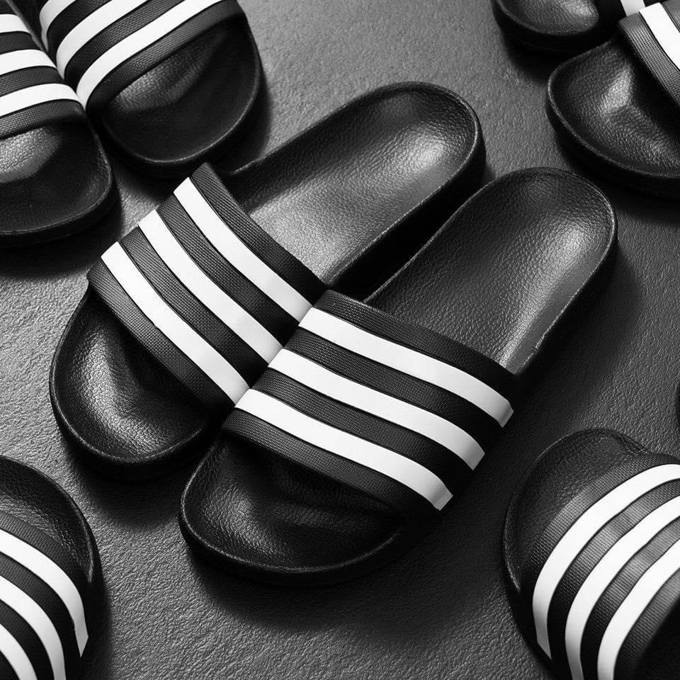 Dép Đúc quai ngang ADIDAS ADILETTE AQUA SLIDE màu Đen sọc trắng Best Seller - Code: F35543